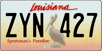 LA license plate ZYN427