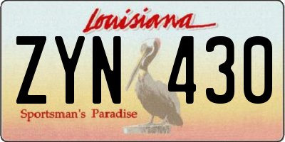 LA license plate ZYN430