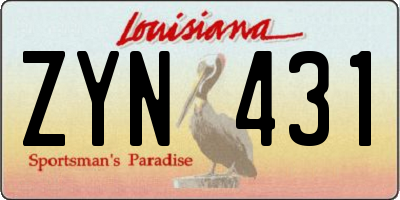 LA license plate ZYN431