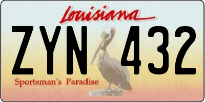 LA license plate ZYN432