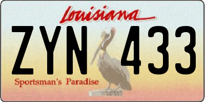 LA license plate ZYN433