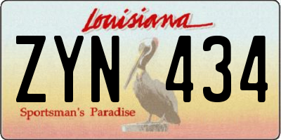LA license plate ZYN434