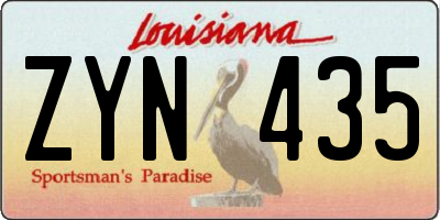 LA license plate ZYN435