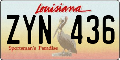 LA license plate ZYN436