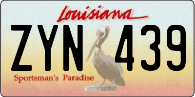 LA license plate ZYN439