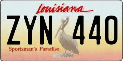 LA license plate ZYN440