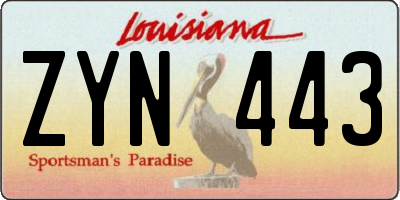 LA license plate ZYN443