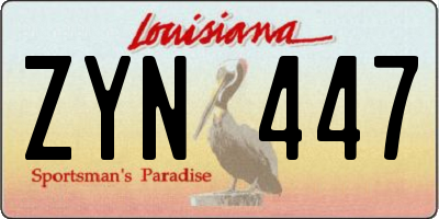 LA license plate ZYN447