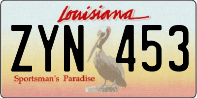 LA license plate ZYN453