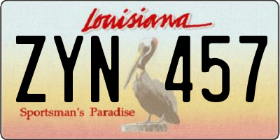 LA license plate ZYN457