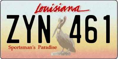 LA license plate ZYN461