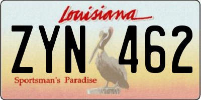 LA license plate ZYN462