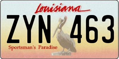 LA license plate ZYN463