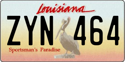 LA license plate ZYN464