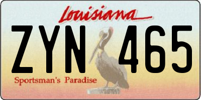 LA license plate ZYN465