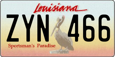 LA license plate ZYN466