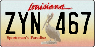 LA license plate ZYN467