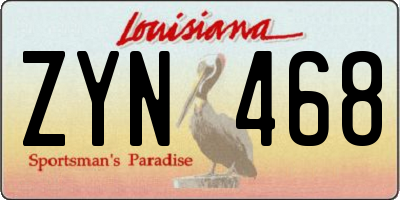 LA license plate ZYN468