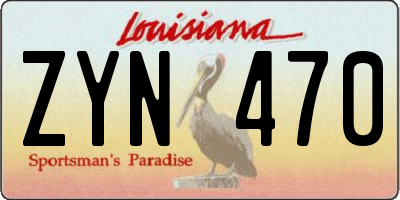 LA license plate ZYN470