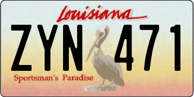 LA license plate ZYN471