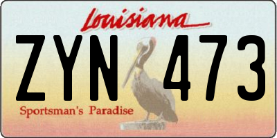 LA license plate ZYN473