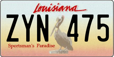 LA license plate ZYN475