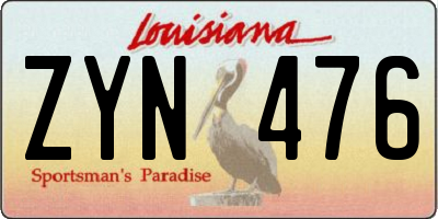 LA license plate ZYN476
