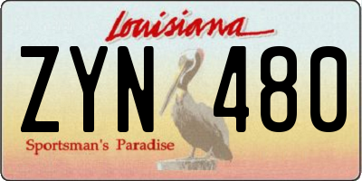 LA license plate ZYN480