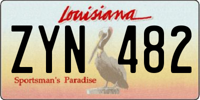 LA license plate ZYN482