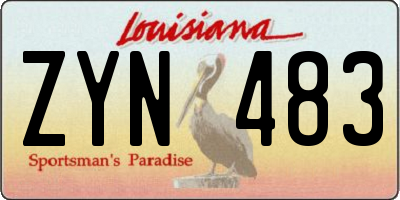LA license plate ZYN483