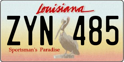 LA license plate ZYN485