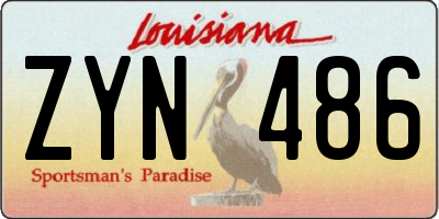 LA license plate ZYN486