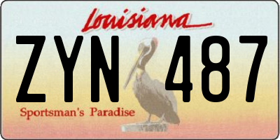 LA license plate ZYN487
