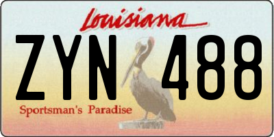 LA license plate ZYN488