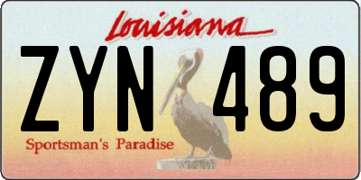 LA license plate ZYN489