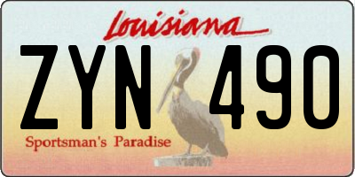 LA license plate ZYN490