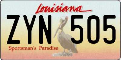 LA license plate ZYN505