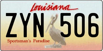 LA license plate ZYN506