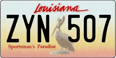 LA license plate ZYN507