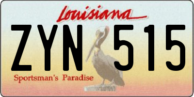 LA license plate ZYN515