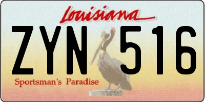 LA license plate ZYN516