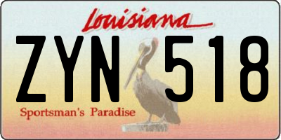 LA license plate ZYN518