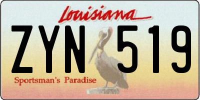 LA license plate ZYN519