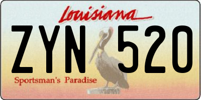 LA license plate ZYN520