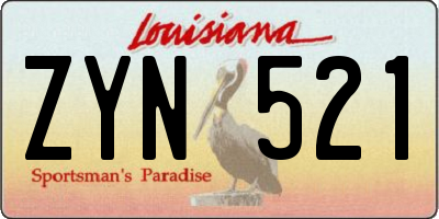 LA license plate ZYN521