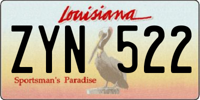LA license plate ZYN522