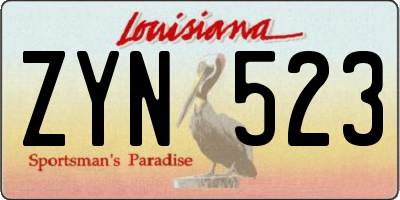 LA license plate ZYN523