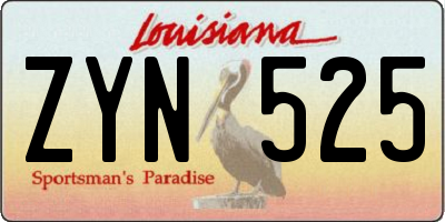 LA license plate ZYN525
