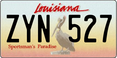 LA license plate ZYN527