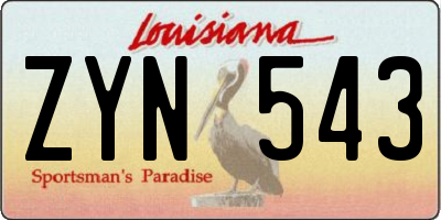 LA license plate ZYN543